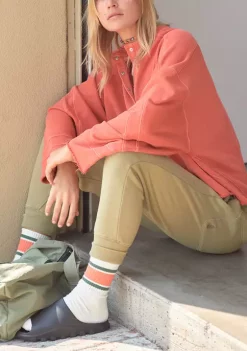 Discount ⌛ FP Movement Play On Sweat Long Sleeve Henley Neck 👚 Shirt 👍 -Free People Sales Belk 1034