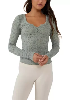 Top 10 ๐ Free People Cloud Ride Notch Long Sleeve Knit Top ๐ฏ