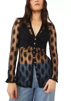 Outlet 🎉 Free People Flower Fields 👕 Shirt 🔔 -Free People Sales Belk 1291