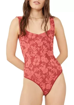 Promo 🧨 Free People Printed Clean Lines Bodysuit 👏 -Free People Sales Belk 1464