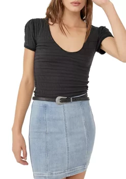 Best reviews of 🎁 Free People Puff Sleeve Scoop Neck Ribbed Top 🌟