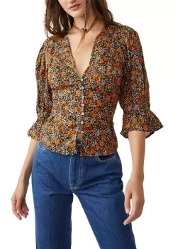 Outlet 🛒 Free People I Found You Printed Top 🥰 -Free People Sales Belk 2332