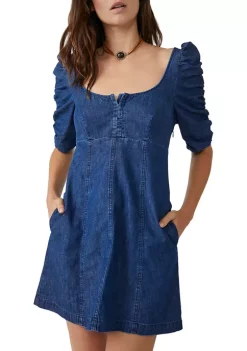 Top 10 ๐คฉ Free People Cheyenne Denim Mini ๐ Dress โญ