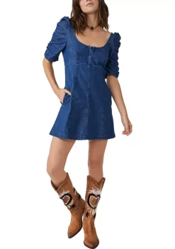 Top 10 🤩 Free People Cheyenne Denim Mini 👗 Dress ⭐ -Free People Sales Belk 2346