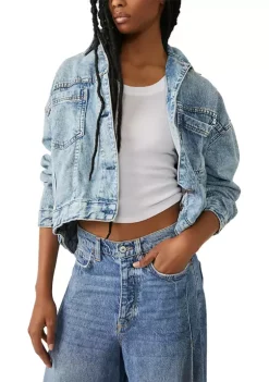 Promo 👏 Free People Opal Swing Denim Jacket ❤️ -Free People Sales Belk 2388