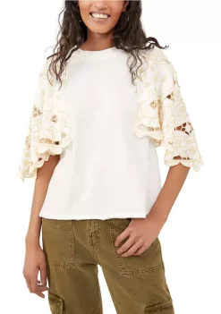 Best Pirce 🧨 Free People Lace Flare Sleeve Top 🔔