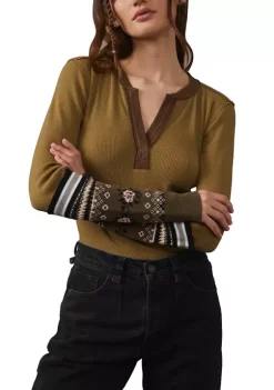 Buy ✔️ Free People We the Free Mikah Layering Cuff Knit Top 💯 -Free People Sales Belk 401