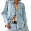 Discount 👏 Free People Mackenzie Button Down Denim 👕 Shirt 👏