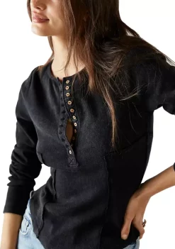 Promo 😉 Free People We the Free Mareea Henley 👚 Shirt 🥰 -Free People Sales Belk 94