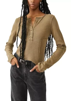 Promo 😉 Free People We the Free Mareea Henley 👚 Shirt 🥰 -Free People Sales Belk 95